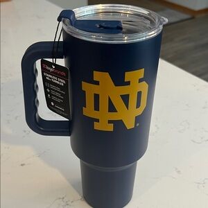 Notre Dame Power Coat 40 oz Blue Stainless Steel Tumbler with Handle